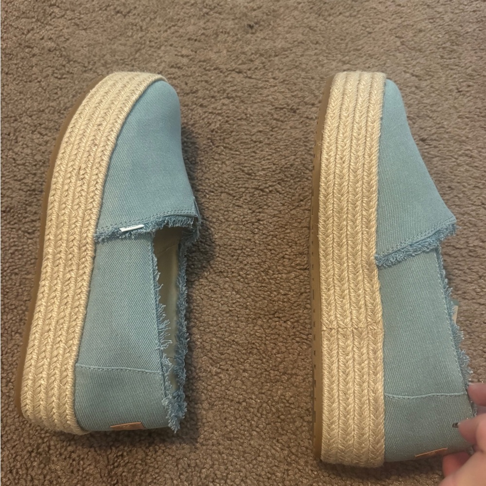 TOMS Sky Blue Platform Espadrilles - Picture 4 of 5